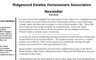 Newsletter – Fall 2016