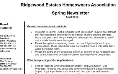 Newsletter – Spring 2016
