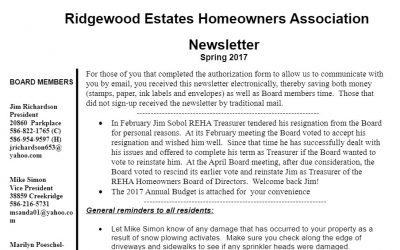 Newsletter – Spring 2017